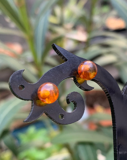 Puces/ Clous/ Boucles d'oreilles en Ambre, qualité AA à AAA. Finition Argent 925 !