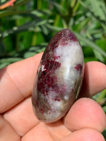Tourmaline Rubellite, galet de 51 x 40 x 25 mm - 68,4 grammes. Une très belle et unique pièce !