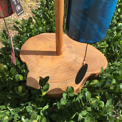 Création Zen Curiosity : support en bois pour carillons de style Koshi, Zaphir, Tingsha… ±45 cm de haut, base  ± 20 × 20 cm - Finition au choix : mate ou brillante !