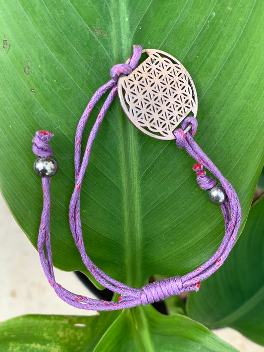 Collection de bracelets à fermeture coulissante avec Fleur de vie (30mm) . Longueur modifiable de 16,5 à 20 centimètres !