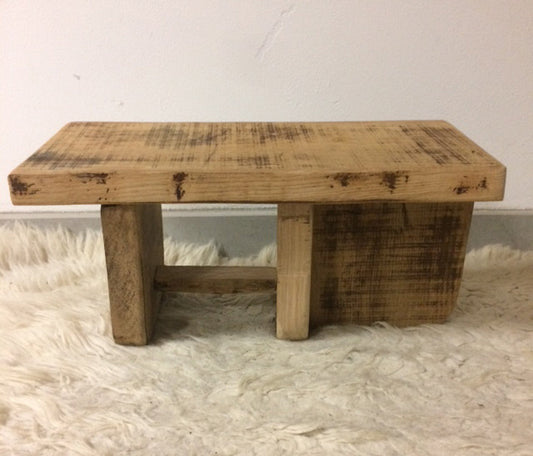 Banc de méditation ou pour décoration en bois de chêne – 48×20 cm – Fabrication artisanale française
