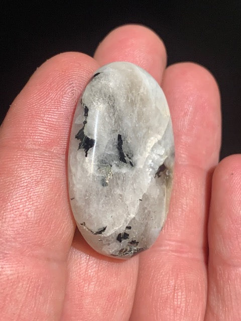 Pierre de Lune - Galet de massage/ pierre plate - 42 x 32 x 8 mm - 18 gr.