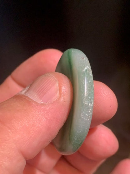 Fluorite ou Fluorine Verte - Galet de massage/ pierre plate - 40 x 30 x 8 mm - 13,5 gr.