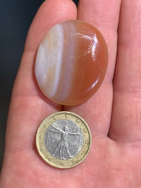 Cornaline - Galet de massage/ pierre plate - 36 x 30 x 8 mm - 14 gr.