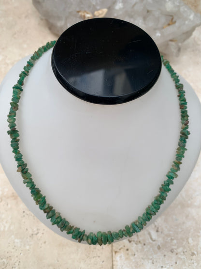Rare ! Superbe collier en perle naturelle d'émeraude du Pakistan, 44 cm - Fait sur Argent ! Véritable œuvre d'art, chaque perle est un joyau !