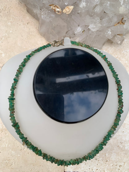 Rare ! Superbe collier en perle naturelle d'émeraude du Pakistan, 44 cm - Fait sur Argent ! Véritable œuvre d'art, chaque perle est un joyau !