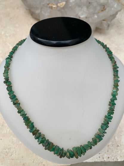 Rare ! Superbe collier en perle naturelle d'émeraude du Pakistan, 44 cm - Fait sur Argent ! Véritable œuvre d'art, chaque perle est un joyau !