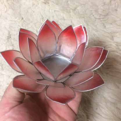 Bougeoirs “Lotus” en coquillage Capiz – 13,5x5,5 ou 15x10,5 cm – Couleurs sublimes et reflets incroyables !