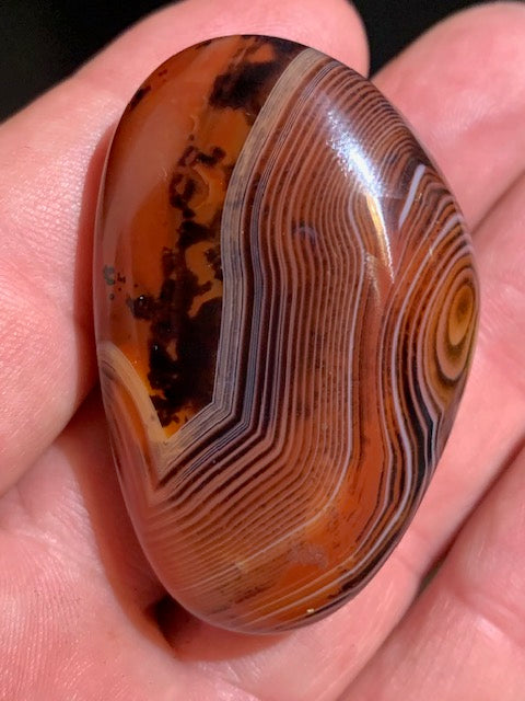 Cornaline rubanée, galet/ forme libre - 52 x 35 x 22 mm - 49,8 gr.