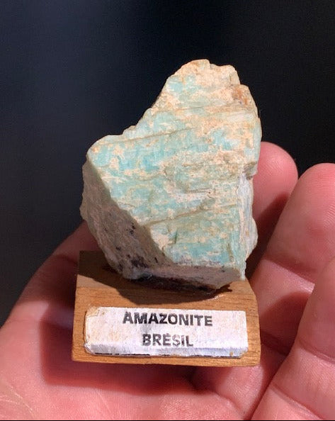 Amazonite, spécimen brut - Collection ancienne - ± 63 x 45 x 40 mm - 82,3 gr.