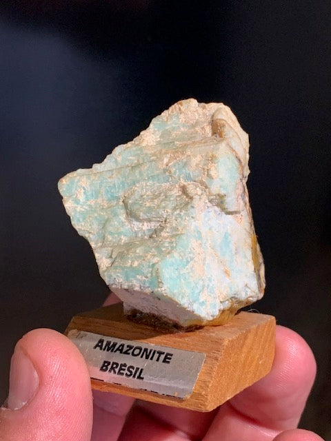Amazonite, spécimen brut - Collection ancienne - ± 63 x 45 x 40 mm - 82,3 gr.