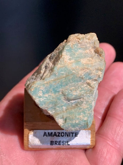 Amazonite, spécimen brut - Collection ancienne - ± 63 x 45 x 40 mm - 82,3 gr.