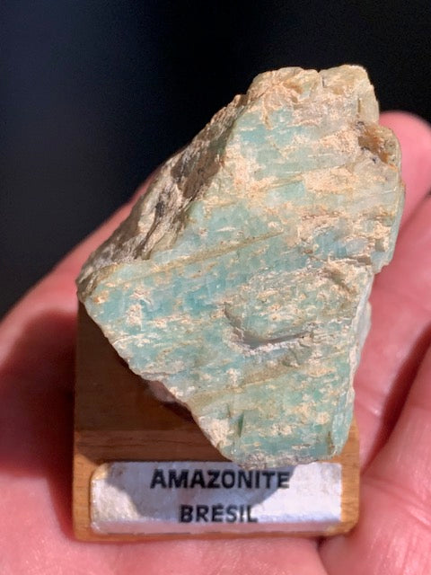 Amazonite, spécimen brut - Collection ancienne - ± 63 x 45 x 40 mm - 82,3 gr.