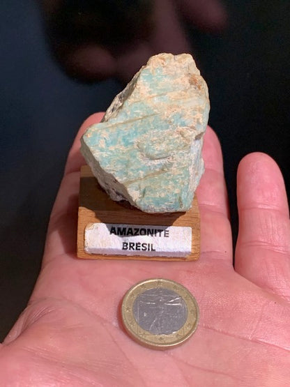Amazonite, spécimen brut - Collection ancienne - ± 63 x 45 x 40 mm - 82,3 gr.
