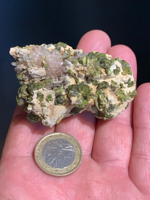 Wavellite avec Quartz - Spécimen brut rare, collection ancienne - 60 x 43 x 36 mm - 87,4 gr.