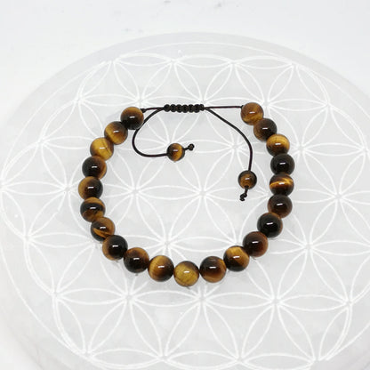 Collection de bracelets n°5, à fermeture coulissante de type 'Mala, simple rang, avec perles de 8mm - De 7 à 21 cm. Superbes perles de qualité AA à AAA !