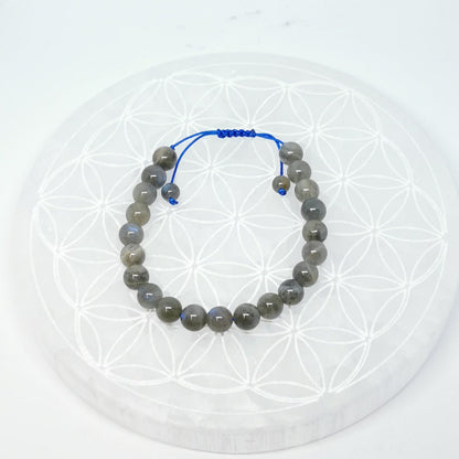 Collection de bracelets n°5, à fermeture coulissante de type 'Mala, simple rang, avec perles de 8mm - De 7 à 21 cm. Superbes perles de qualité AA à AAA !