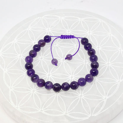 Collection de bracelets n°5, à fermeture coulissante de type 'Mala, simple rang, avec perles de 8mm - De 7 à 21 cm. Superbes perles de qualité AA à AAA !