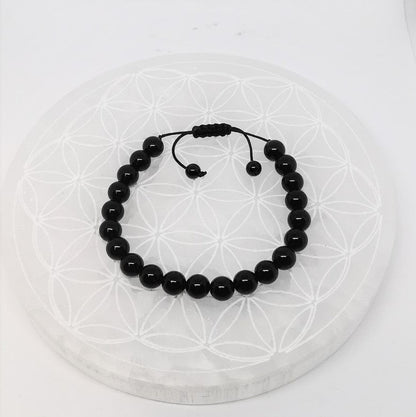 Collection de bracelets n°5, à fermeture coulissante de type 'Mala, simple rang, avec perles de 8mm - De 7 à 21 cm. Superbes perles de qualité AA à AAA !