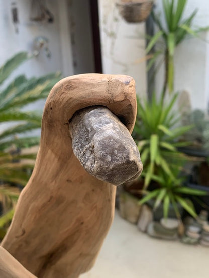 Lampe en bois flotté de la Loire (88 × 44 × 23 cm, ± 4 kg) – Avec câble et interrupteur, ampoule non incluse - Création Zen Curiosity