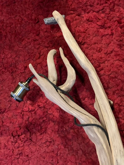 Lampe en bois flotté de la Loire (88 × 44 × 23 cm, ± 4 kg) – Avec câble et interrupteur, ampoule non incluse - Création Zen Curiosity