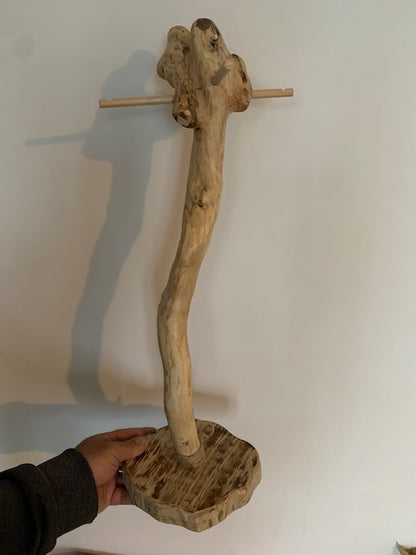Support en bois flotté pour tingsha, carillon (Koshi, Zaphir...). ± 60 cm - Création Zen Curiosity
