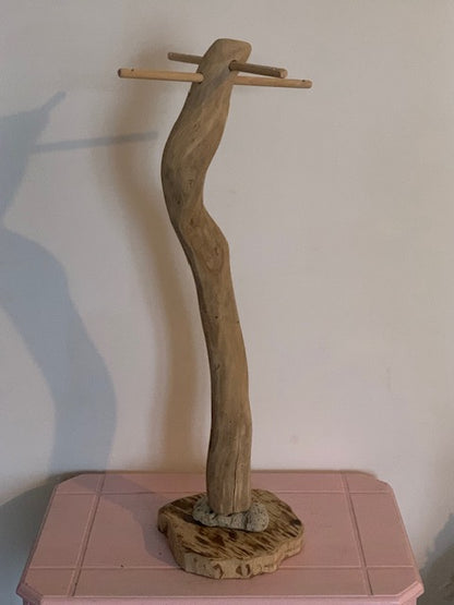 Support en bois flotté pour carillons de style Koshi, Zaphir, Tingsha… ± 61 cm de haut - Création Zen Curiosity