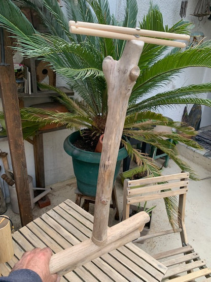 Support en bois flotté, base et branches pliables, pour carillons Koshi/Zaphir – 59 x 40 x 35 cm, léger, transport facile, création Zen Curiosity