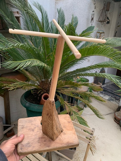 Support en bois de chêne, tronc démontable et branches pliables, avec poignée, pour carillons Koshi/Zaphir – 46 x 25 x 16 cm, création Zen Curiosity