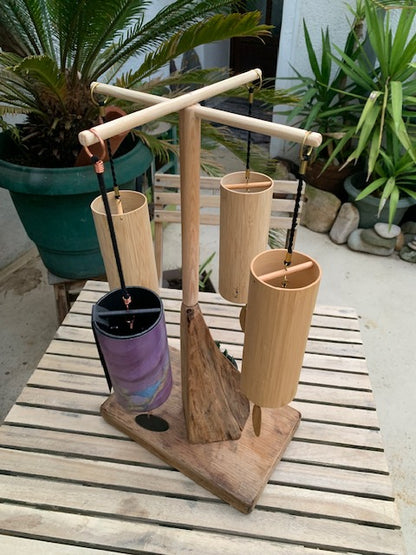 Support en bois de chêne, tronc démontable et branches pliables, avec poignée, pour carillons Koshi/Zaphir – 46 x 25 x 16 cm, création Zen Curiosity