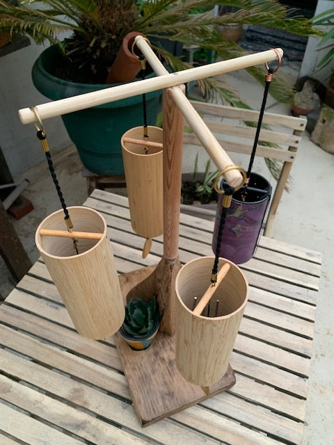 Support en bois de chêne, tronc démontable et branches pliables, avec poignée, pour carillons Koshi/Zaphir – 46 x 25 x 16 cm, création Zen Curiosity