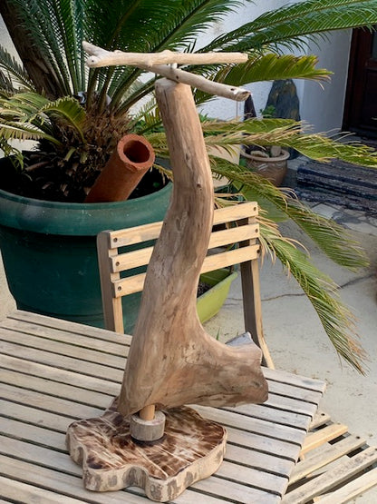 Support en bois flotté, tronc démontable et branches pliables, pour carillons Koshi/Zaphir – 50 x 28 x 25 cm, création Zen Curiosity