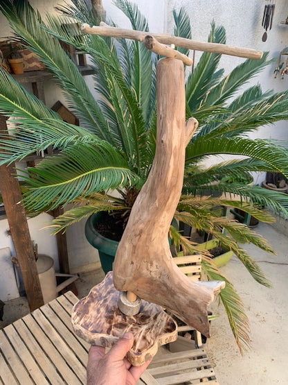 Support en bois flotté, tronc démontable et branches pliables, pour carillons Koshi/Zaphir – 50 x 28 x 25 cm, création Zen Curiosity
