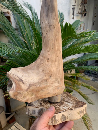 Support en bois flotté, tronc démontable et branches pliables, pour carillons Koshi/Zaphir – 50 x 28 x 25 cm, création Zen Curiosity