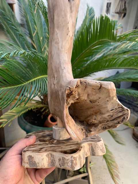 Support en bois flotté, tronc démontable et branches pliables, pour carillons Koshi/Zaphir – 50 x 28 x 25 cm, création Zen Curiosity