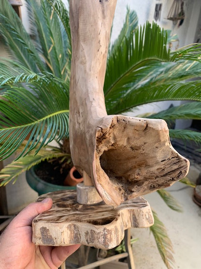 Support en bois flotté, tronc démontable et branches pliables, pour carillons Koshi/Zaphir – 50 x 28 x 25 cm, création Zen Curiosity