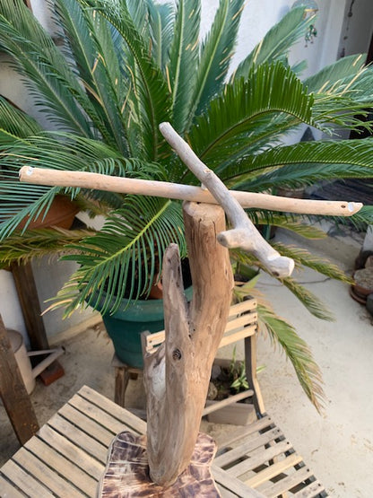 Support en bois flotté, tronc démontable et branches pliables, pour carillons Koshi/Zaphir – 50 x 28 x 25 cm, création Zen Curiosity