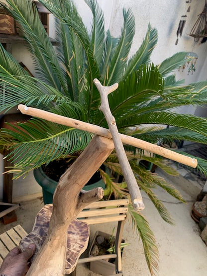 Support en bois flotté, tronc démontable et branches pliables, pour carillons Koshi/Zaphir – 50 x 28 x 25 cm, création Zen Curiosity