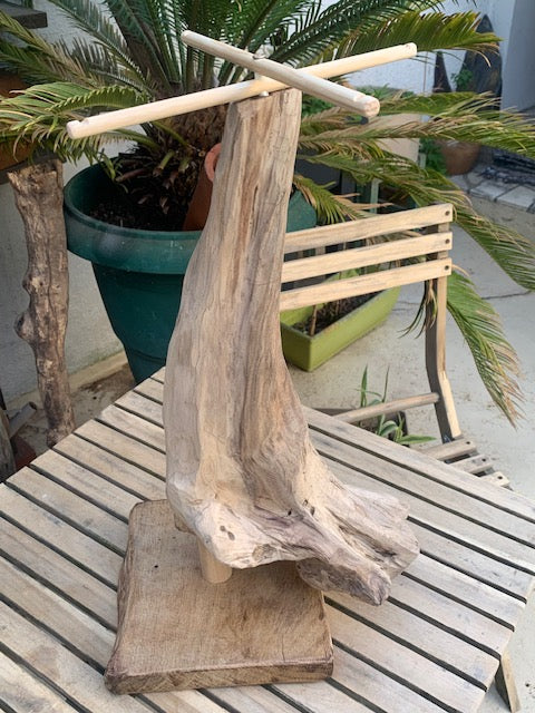 Support en bois flotté, tronc démontable et branches pliables, pour carillons Koshi/Zaphir – 49 x 25 x 25 cm, création Zen Curiosity