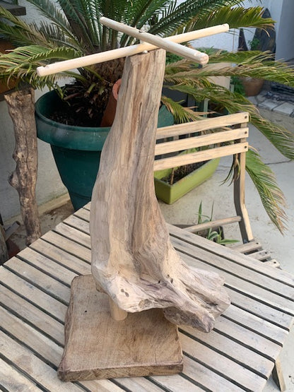 Support en bois flotté, tronc démontable et branches pliables, pour carillons Koshi/Zaphir – 49 x 25 x 25 cm, création Zen Curiosity