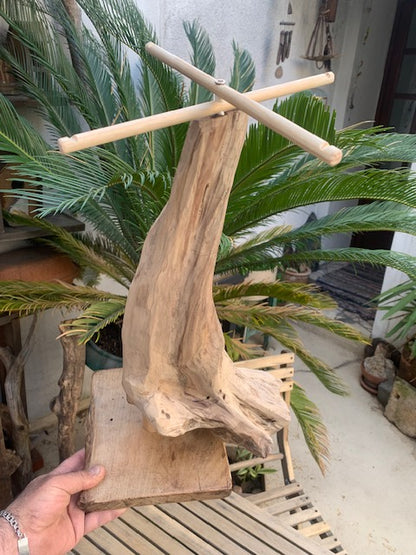 Support en bois flotté, tronc démontable et branches pliables, pour carillons Koshi/Zaphir – 49 x 25 x 25 cm, création Zen Curiosity