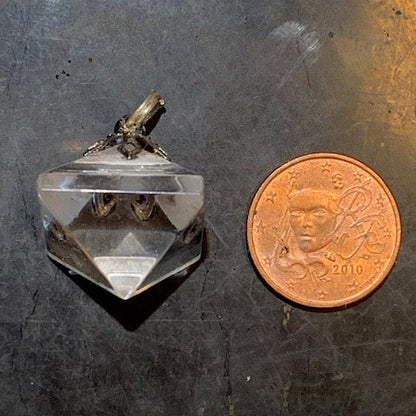 Pendentifs Solides de Platon en cristal de roche à l'unité, de 15 x 15 mm environ - Qualité AA à AAA