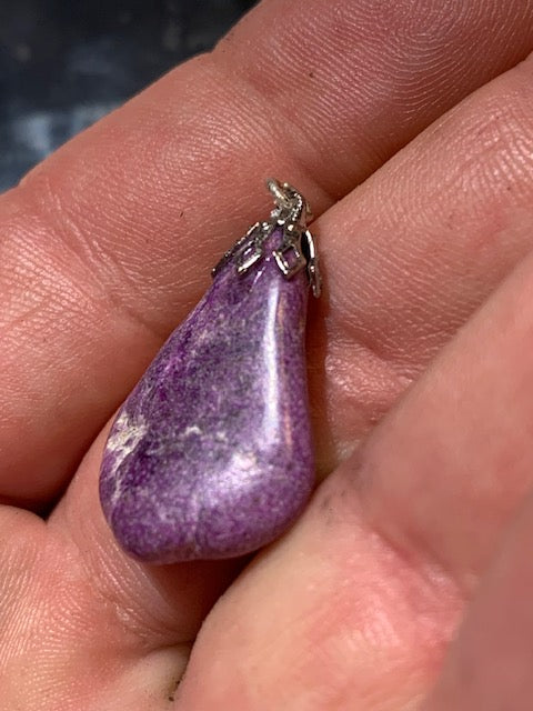 Stichite, pendentifs à l'unité, de 30 x 15 x 0,9 mm environ - Qualité AA à AAA