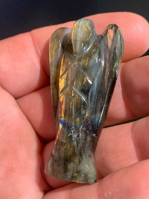 Ange en Labradorite - ± 55 x 30 x 10 mm - ± 25 gr.