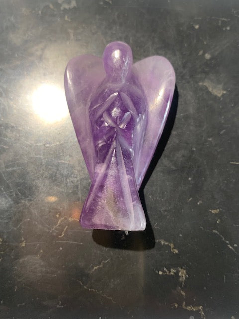 Ange en Améthyste - ± 55 x 30 x 10 mm - ± 29 gr.