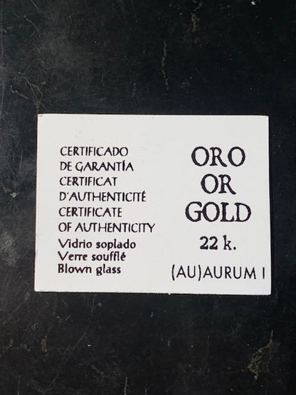 Or - Fiole/ Flacon avec anse de paillettes de 4,8 cm x 2,8 de diamètre, en provenance du Brésil, avec étiquette de garantie !