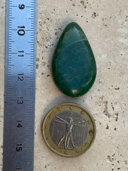 Quartz vert/ Aventurine, cabochon 'goutte', qualité A à AA, 30 x 20 x 8 mm environ, parfait pour la bijouterie, collection, lithothérapie...