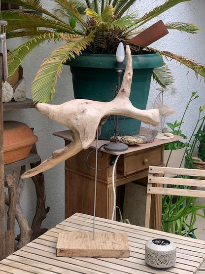 Sculpture en bois flotté de Loire - 65 cm de hauteur × 44 × 17 / ± 1,2 kg - Création Zen Curiosity