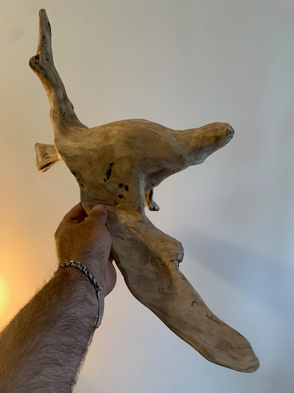 Sculpture en bois flotté de Loire - 65 cm de hauteur × 44 × 17 / ± 1,2 kg - Création Zen Curiosity