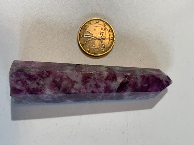 Lépidolite (Mica violet), pointe laser - 95 x 24 x 20 mm - 69,1 gr.